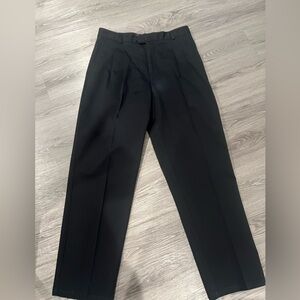 NORSPORT Vintage Pleated Pants Men 34x32 Black Retro 70s Highwaisted Trouser
